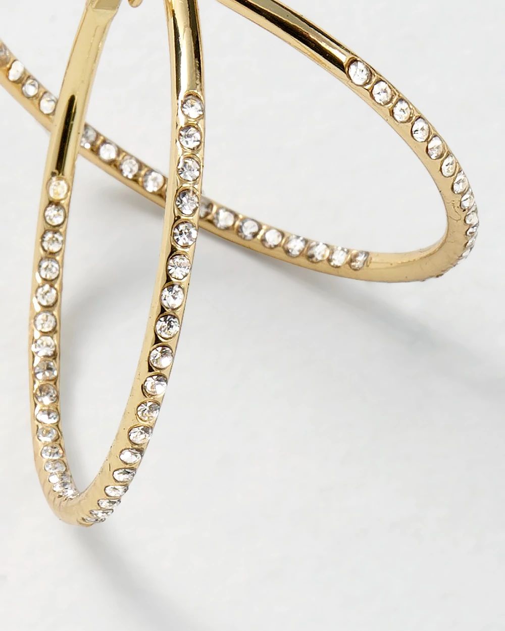 Crystal Double Pave Hoop Earrings