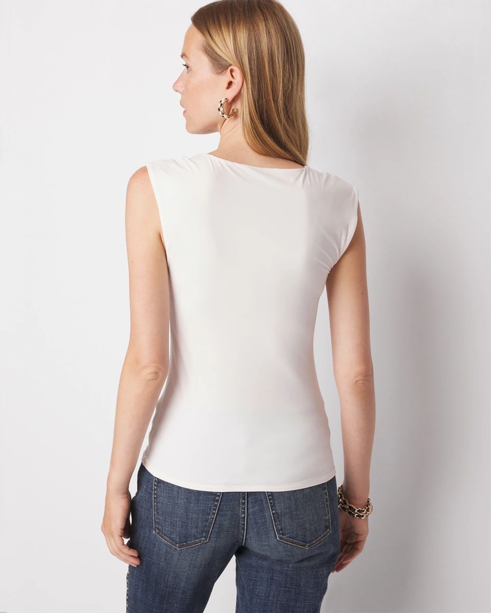 WHBM® FORME Square-Neck Cap-Sleeve Top