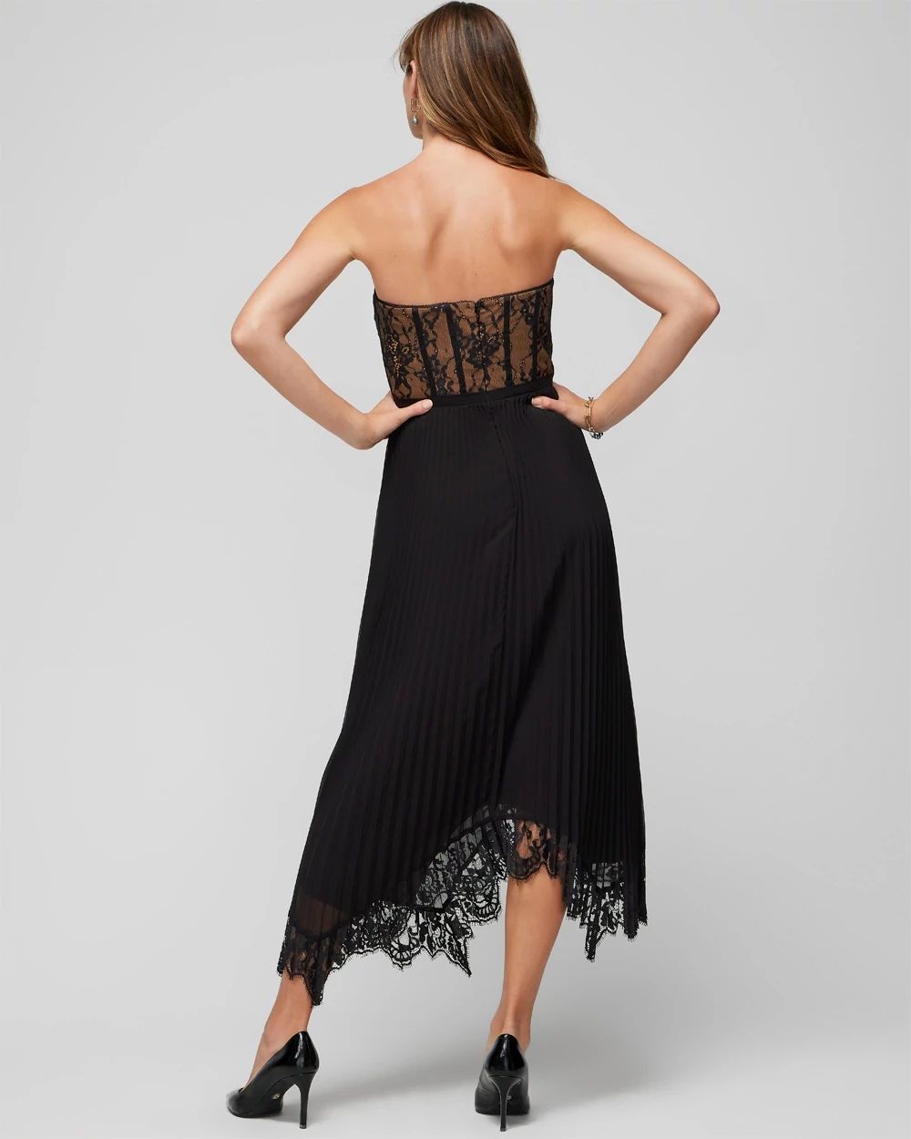 Petite Strapless Lace Bustier Midi